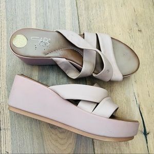 SAB Italy pink platform leather strappy sandals slipper womens 8